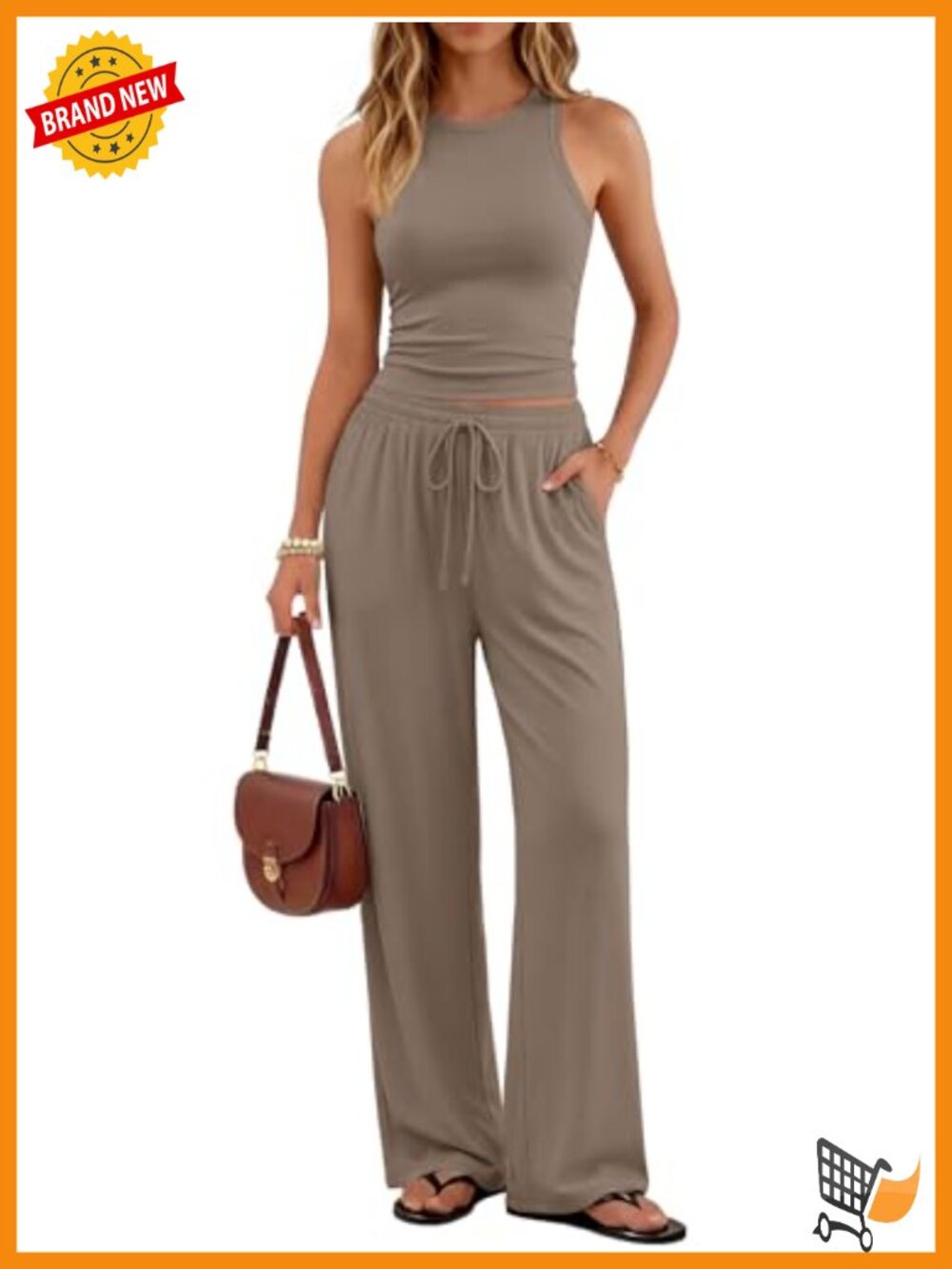 Women's Summer 2 Piece Lounge Set Wide Leg Pants Matching Outfits